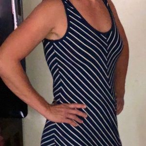 Athleta Cross Shore striped maxi dress